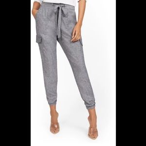 Ny&Co. LINEN-BLEND HIGH-WAISTED CARGO JOGGER PANT
